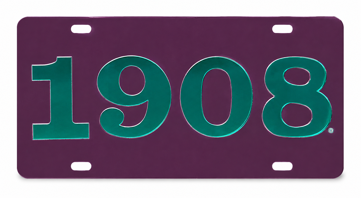 AKA Pink Inlaid Founders Mirror Auto Tag